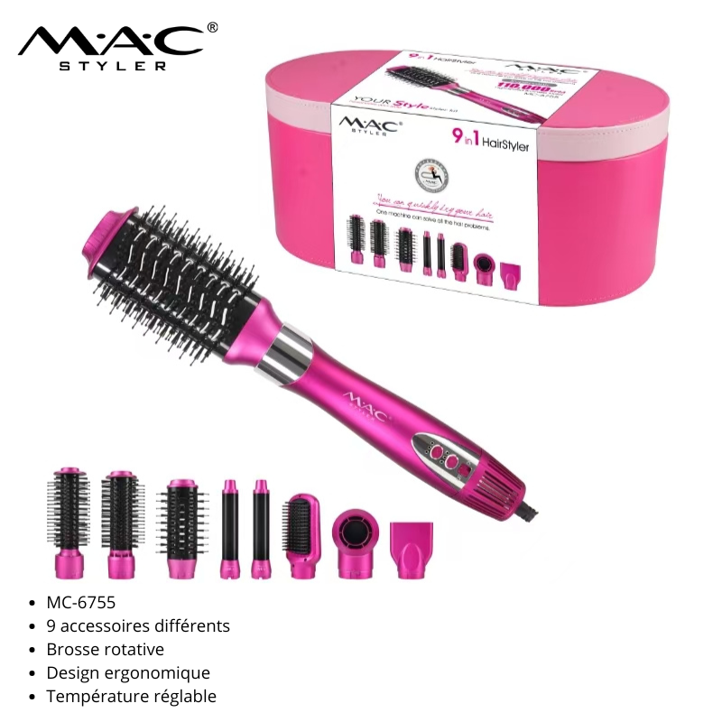 Brosse Chauffante 9 en 1 avec Accessoires mc-6755